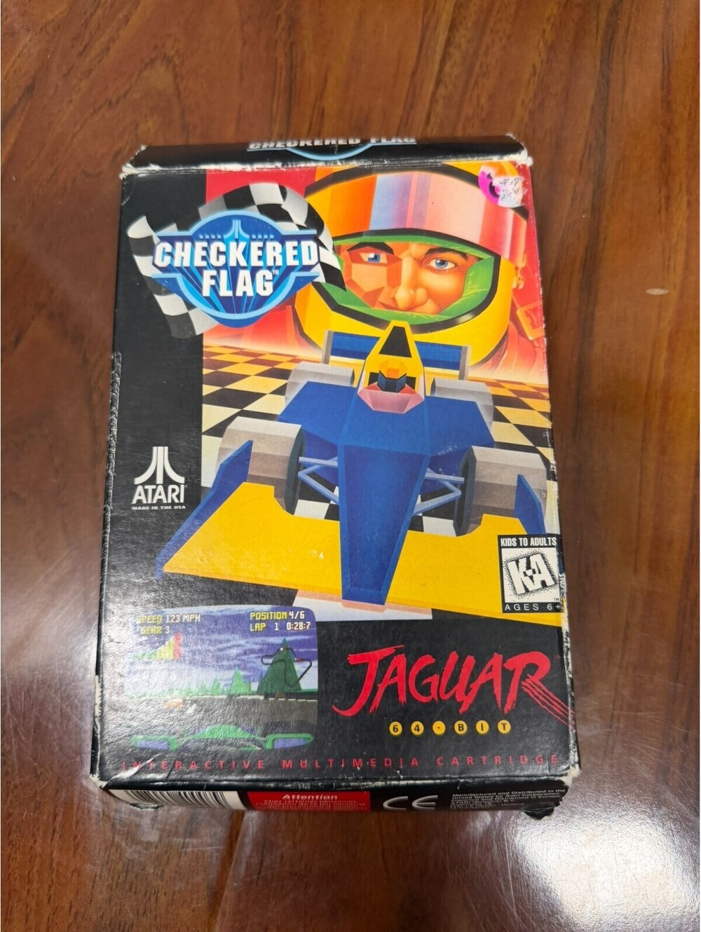 Checkered Flag (Atari Jaguar) Complete In Box Mint No Overlay Cartridge - Picture 6 of 9